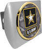Elektroplate U.S. Army Camo Gold Star Brushed Chrome Hitch Cover