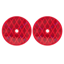 [ALL STAR TRUCK PARTS] Class A 3-3/16" Round Reflector with Center Mounting Hole - 2 Pack for Trailers, Trucks, Automobiles, Mail Boxes, Boats, SUV's, RV's, Industrial Applications (Red, 2)