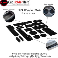 CupHolderHero for Honda Insight 2019-2020 Custom Liner Accessories – Premium Cup Holder, Console, and Door Pocket Inserts 16-pc Set (Solid Black)