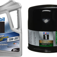 Mobil 1 5W-20 High Mileage Advanced Full Synthetic Motor Oil, 5-Quart, Single Bundle M1-104A Extended Performance Oil Filter