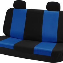 FH Group FH-FB102114 Full Set Classic Cloth Car Seat Covers Blue/Black Color with F11306 Vinyl Floor Mats - Fit Most Car, Truck, SUV, or Van