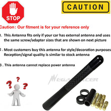 1 x JDM Style Black 4.9" in / 124 mm Real Carbon Fiber Screw Type Short Stubby Antenna Replace Auto Car SUV Sedan Coupe