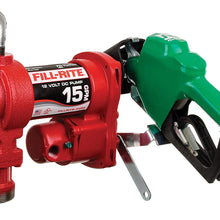Fill-Rite FR1210HA 12V 15 GPM Fuel Transfer Pump (Unleaded Auto Nozzle, Discharge Hose, Suction Pipe)
