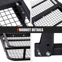 Hitch Mount Cargo Carrier with Cargo Net and Anti-rattle Stabilizer 60" x 21" x 6" Folding Cargo Basket with 500 LB Capacity Fits 2" Receiver for Car SUV Pickup (USPTO Patent Pending)