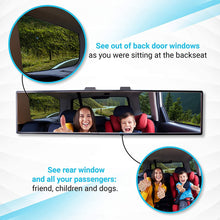 Convex Wide Angle Rear View Mirror, Universal Interior Clip On Rearview Mirror, Wide Rearview Mirror for Car, SUV, Truck (30 cm x 8 cm, 11.8" x 3.15")