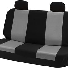 FH Group FH-FB102114 Full Set Classic Cloth Car Seat Covers Gray/Black Color with F11306 Vinyl Floor Mats - Fit Most Car, Truck, SUV, or Van