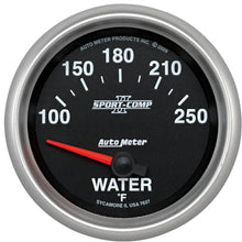 Auto Meter 7637 Sport-Comp II 2-5/8" 100-250 Degree F Short Sweep Electric Water Temperature Gauge