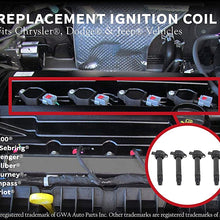 Ignition Coil Pack Set of 4 - Replaces 4606824AB, UF557, C1587, 5C1644, C-1587, GN10346 - Compatible with Dodge, Jeep & Chrysler Vehicles - 200, Sebring, Avenger, Caliber, Journey, Compass, Patriot