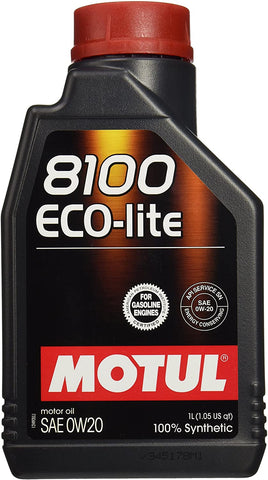 Motul (1525) 8100 Eco-Lite 0W-20 Synthetic Engine Oil, 1 Liter