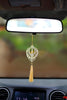 ADORAA Sikh Punjabi Khanda Symbol - Rear View Mirror Car Hanging Ornament/Perfect Car Charm Pendant/Amulet - Accessories for Car Décor in Brass for Divine Blessings & Safety/Protection