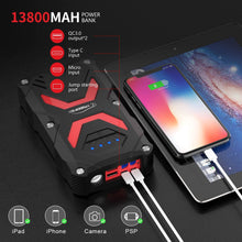 Battery Jump Starter, YABER 1000A 13800mAh Car Jump Starter Pack (Up to 6.0L Petrol / 5.0L Diesel) with Jumper Cables,12V Potable Battery Booster, Quick Charge QC3.0, Emergency Power Pack