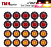20 Pcs TMH 3/4 Inch Mount 10 pcs Amber & 10 pcs RED LED Clearance Markers Bullet Marker lights, side marker lights, led marker lights, led side marker lights, led trailer marker lights