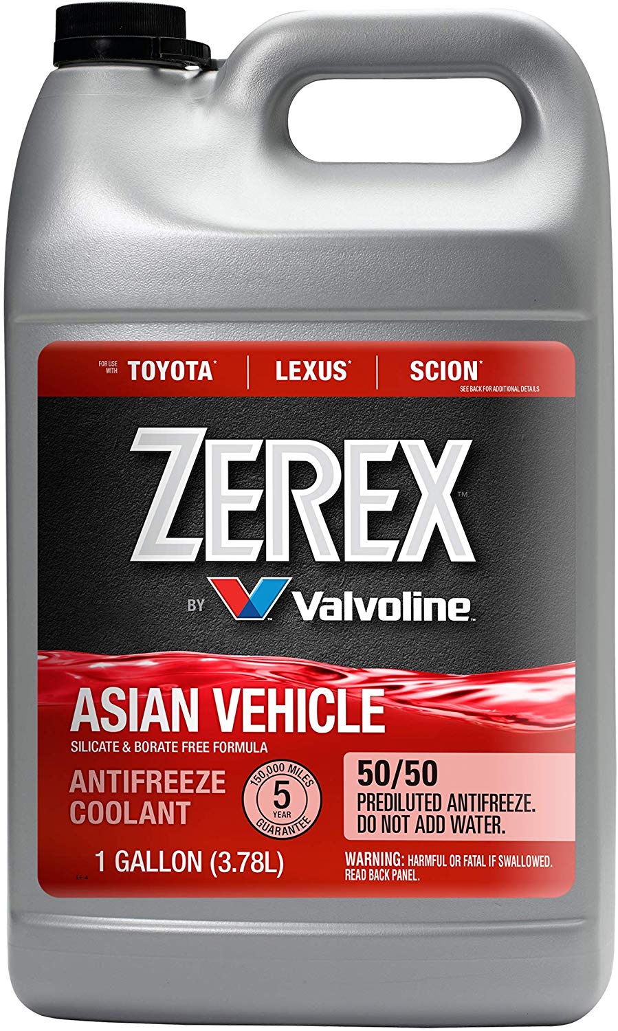 Zerex Asian Vehicle Red Silicate and Borate Free 50/50 Prediluted Ready-to-Use Antifreeze/Coolant 1 GA