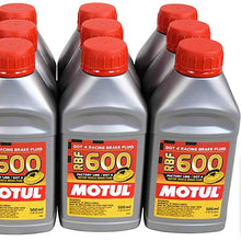Motul (12 Pack) 100949 RBF 600 DOT 4 100% Synthetic Factory Line Racing Brake Fluid with Premium Motul Sticker (12)