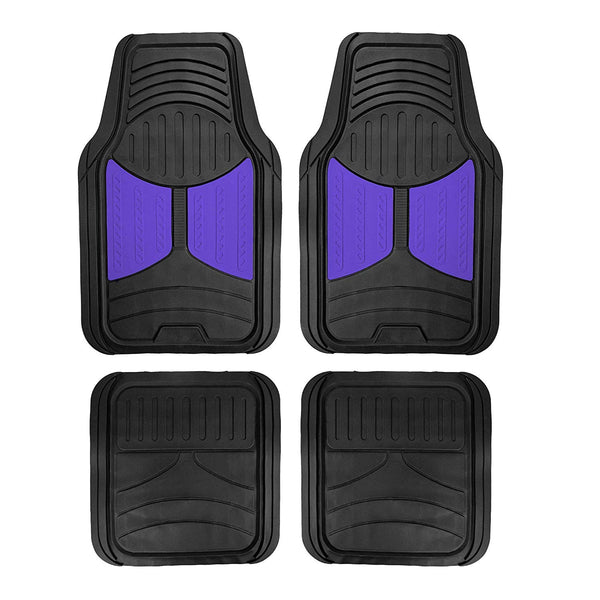 FH Group F11313BLUE Indigo Blue Rubber Floor Mats Universal Fit (Blue Indigo Color Full Set Trim to Fit Floor Mats)