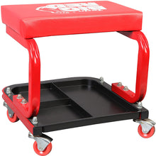 Torin TR6300 Red Rolling Creeper Garage/Shop Seat: Padded Mechanic Stool with Tool Tray