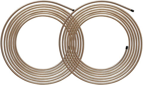 4LIFETIMELINES Copper-Nickel Brake Line Tubing, 2 Coils, 3/8 x 25