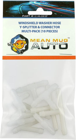 Mean Mug Auto 21149-23819F Windshield Washer Hose Y T Splitter Connector Multi-Pack (10 Total Pieces) - Universal