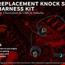 Knock Sensor Wire Harness Kit Replaces 12601822, 917-033 - Fits Chevy Suburban, Chevrolet Silverado, Avalanche, Tahoe GMC Sierra, Yukon, Hummer 4.8, 5.3, 6.0, 2000, 2001, 2002, 2003, 2004, 2005 - 2007