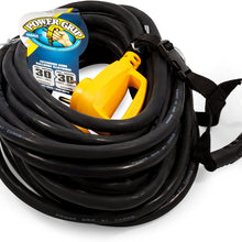 Camco 50' PowerGrip Heavy-Duty Outdoor 30-Amp Extension Cord for RV and Auto | Allows for Additional Length to Reach Distant Power Outlets | Built to Last (55197)