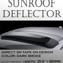 ICBEAMER 37.8" 980mm Universal Fit Auto Moon Sunroof Wind Deflector Black Dark Smoke Smooth w/Waterproof 3M Tape
