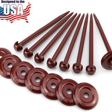 Camp'N - 8 Pack 6" Patio Rug Stakes-Low Profile High Strength Rust Proof ABS - Used for Rugs, Tents, Tarps, RV Mats