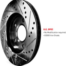 For Hyundai Tucson Front Rear Black Drill Slot Brake Rotors+Ceramic Brake Pads