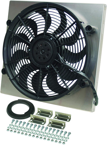 Derale 16818 Radiator Fan with Aluminum Shroud Assembly