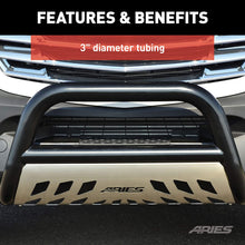 ARIES B35-2005 3-Inch Black Steel Bull Bar, No-Drill, Select Toyota 4Runner