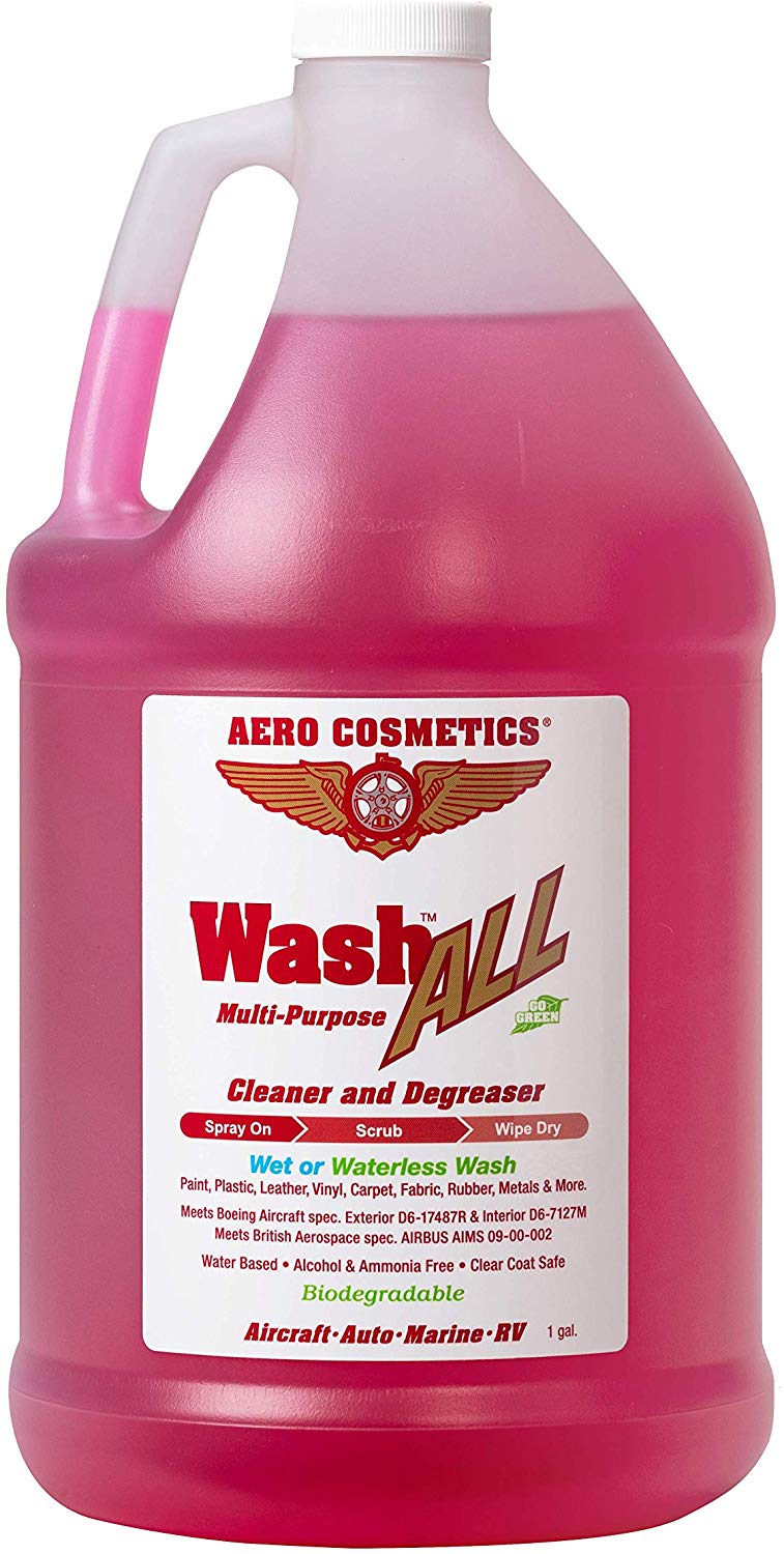 Aero Cosmetics Wash All Degreaser, Wet or Waterless Cleaner Degreaser, Wheel, Tire, Engine Cleaner, Black Streak & Aircraft Exhaust Soot Remover, The Best for Your Car, RV, Boat & Motorcycle