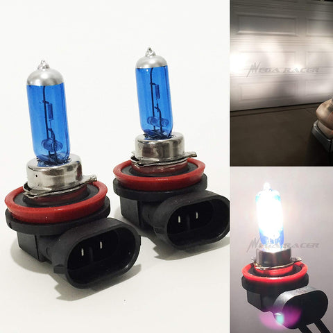 Mega Racer H11 55W White 5000K Xenon Halogen Headlight Lamp Light Bulb (Low Beam) DOT Replace Auto Car