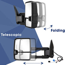 HF AUTOPARTS Towing Mirrors Compatible with 2003-2007 Chevy , Silverado Side Mirror, GMC Sierra Tow Mirrors, Pair Power Heated with Turn Signal Light Backup Lamp Extendable Pair Set