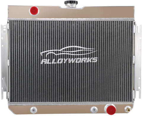 ALLOYWORKS 4 Row All Aluminum Radiator For 1964-1967 Chevy El Camino Biscayne Impala Caprice AT/MT
