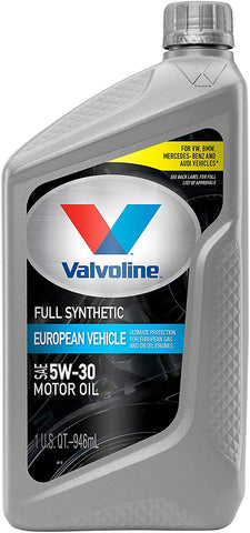 Valvoline European Vehicle Full Synthetic SAE 5W-30 Motor Oil 1 QT, Case of 6