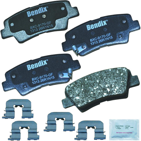 Bendix Premium Copper Free CFC1313 Premium Copper Free Ceramic Brake Pad (with Installation Hardware Rear)