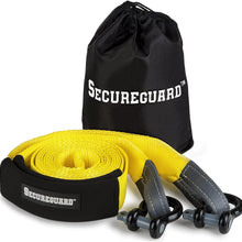 Secureguard Recovery Tow Strap - 20 Feet Long | Extra Heavy Duty Tow Rope with 30,000 lbs of Strength | Reinforced Eye Hoops | Steel U-Hooks for Reliable Towing | With Durable Carrying Bag for Storage