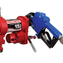 Fill-Rite FR1210HA 12V 15 GPM Fuel Transfer Pump (Unleaded Auto Nozzle, Discharge Hose, Suction Pipe)