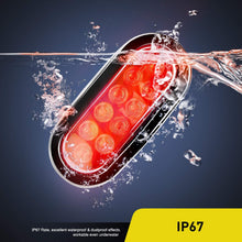 Nilight TL-01 6" Oval Red LED Tail 2PCS w/Surface Mount Grommets Plugs IP67 Waterproof Stop Brake Turn Trailer Lights for RV Truck Jeep, 2 Years Warranty