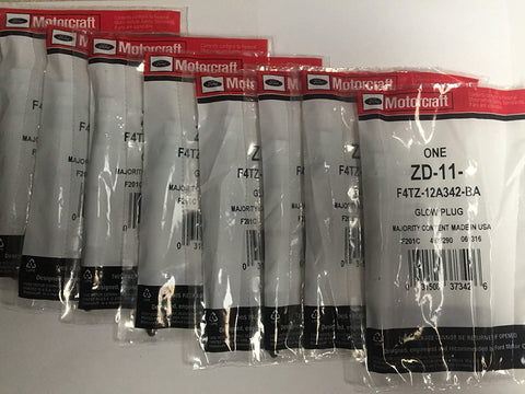 ZD-11 Set of 8 Brand New Genuine OEM Glow Plugs F4TZ-12A342-BA for use with Ford 7.3L