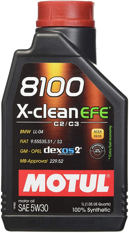 Motul MTL107210 8100 5w30 X-Clean EFE1 Liter, 33.81 Fluid_Ounces
