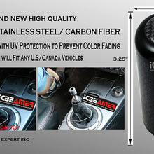 ICBEAMER Racing Style Red Aluminum w/Carbon Fiber Mini Short Throw Shifter Manual Stick Shift Knob 5 6 Speeds Pattern