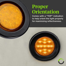 8pc 2.5" Amber + Red Round Trailer LED Marker Lights [DOT Approved] [Reflector Lens] [Grommet] [Flush-Mount] [Waterproof IP67] Marker Lights for Trailer Truck