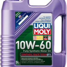 Liqui Moly (2024-4PK) Synthoil Race Tech GT1 10W-60 Motor Oil - 5 Liter, (Pack of 4)
