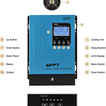 60A MPPT Solar Charge Controller 60amp Panel Battery Charger Controller 48V 36V 24V 12V Auto Max 150VDC Input mppt Charge Controllers Sealed Gel AGM Flooded Lithium Battery