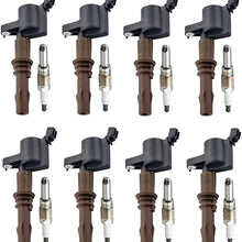 ENA Set of 8 Platinum Spark Plugs and 8 Brown Boot Ignition Coils compatible with 2008-2014 Ford Expedition Explorer F-150 F-250 F-350 Lincoln Navigator 4.6L 5.4L FD509 SP509