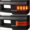 Replacement for Silverado/Sierra Black Manual Folding w/Amber LED Signal Towing+Adjustable Corner Blind Spot Mirror