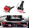 Mudder 4 Pieces Car Air Vent Decoration Bling Car Interior Decoration Rhinestone Lipstick Car Air Freshener Clip with Fragrance Cotton Pads