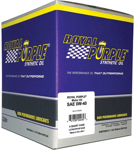 Royal Purple 06484-6PK API-Licensed SAE 0W-40 High Performance Synthetic Motor Oil - 1 qt. (Case of 6)