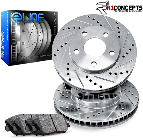 For 2005-2016 Smart Fortwo Front Drill/Slot Brake Rotors Kit + Ceramic Brake Pads