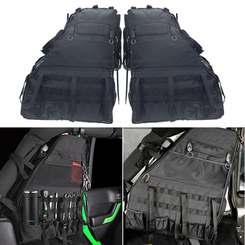Roll Bar Storage Bag Cage with Multi-Pockets & Organizers & Cargo Bag Tool Kits Holder Compatible for 2007~2019 Wrangler JK Rubicon 4-Door - Pack of 2